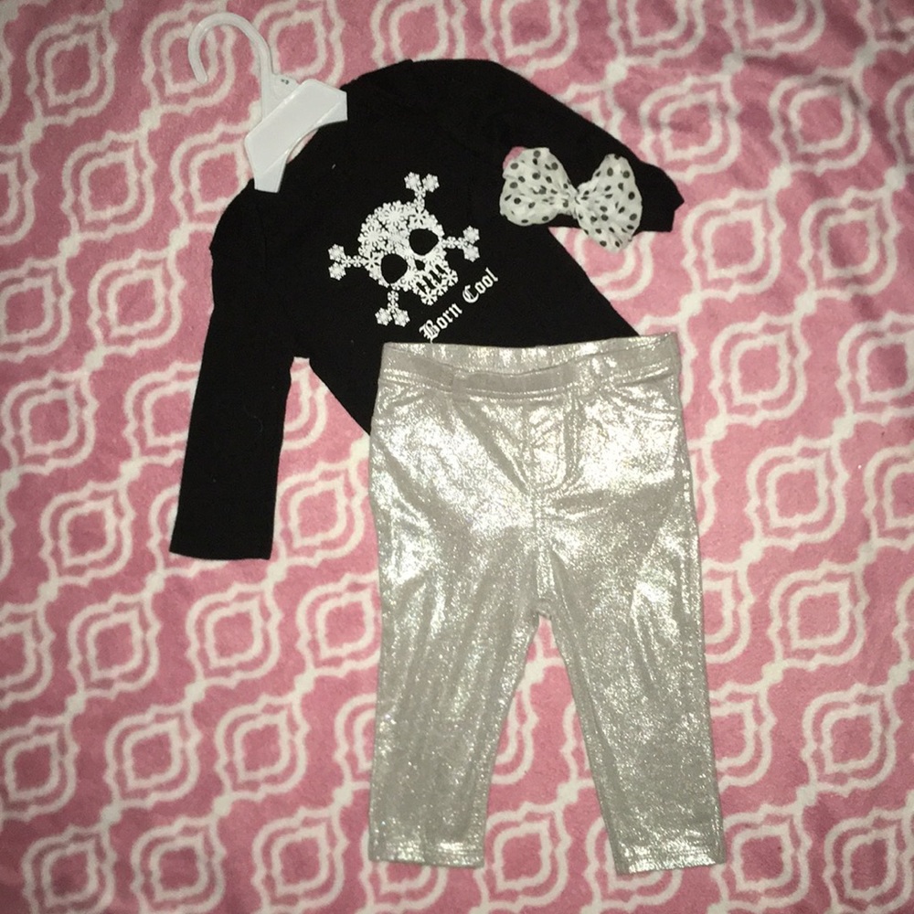 💎Shine bright like a Diamond 💎Silver Leggings 9m